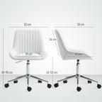 Fauteuil de bureau sans accoudoirs, 52x58x80-90cm, blanc