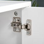 Meuble TV, sur Pied, 2 Portes 2 niches en Bois Blanc 150L x 39l x 50H cm