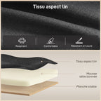 Canapé d'Angle Convertible, Canapé-Lit 3 Places 192 cm, Gris Anthracite