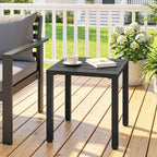 Table de jardin carrée, cadre en métal,noir