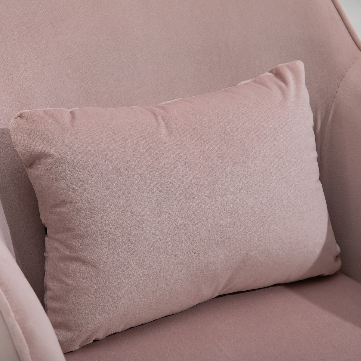 Chaise de bureau velours, massante, rose poudré